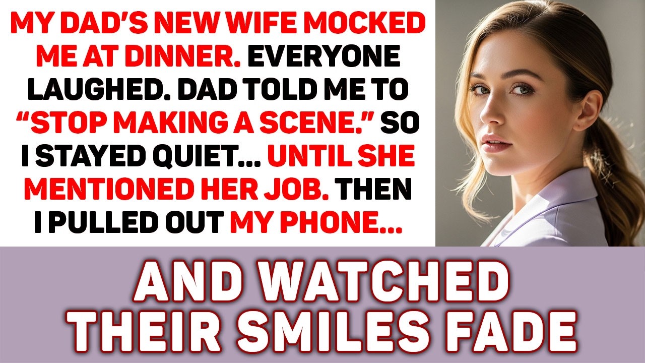 My Dad’s New Wife Insulted Me At Dinner — Everyone Roared With Laughter… Until I Silenced Them