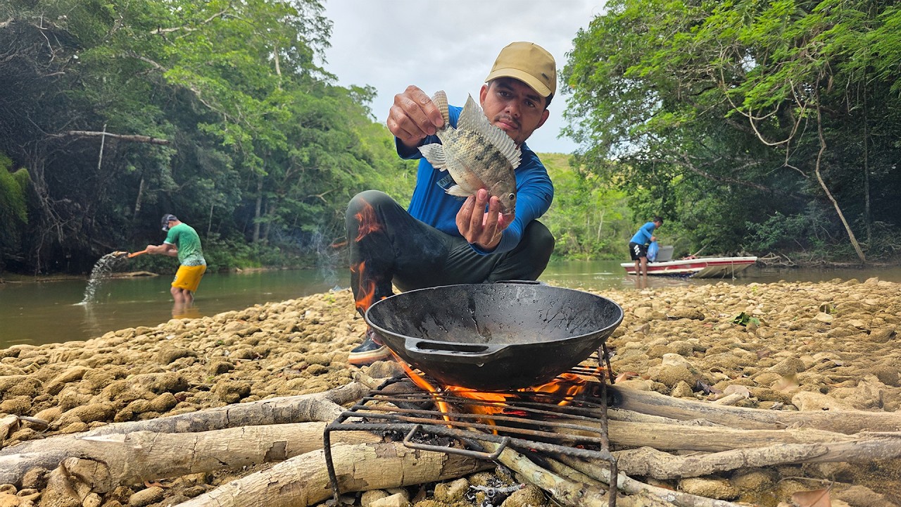 Pesca y recorrido por un rio hermoso buscando nuestro propio alimento