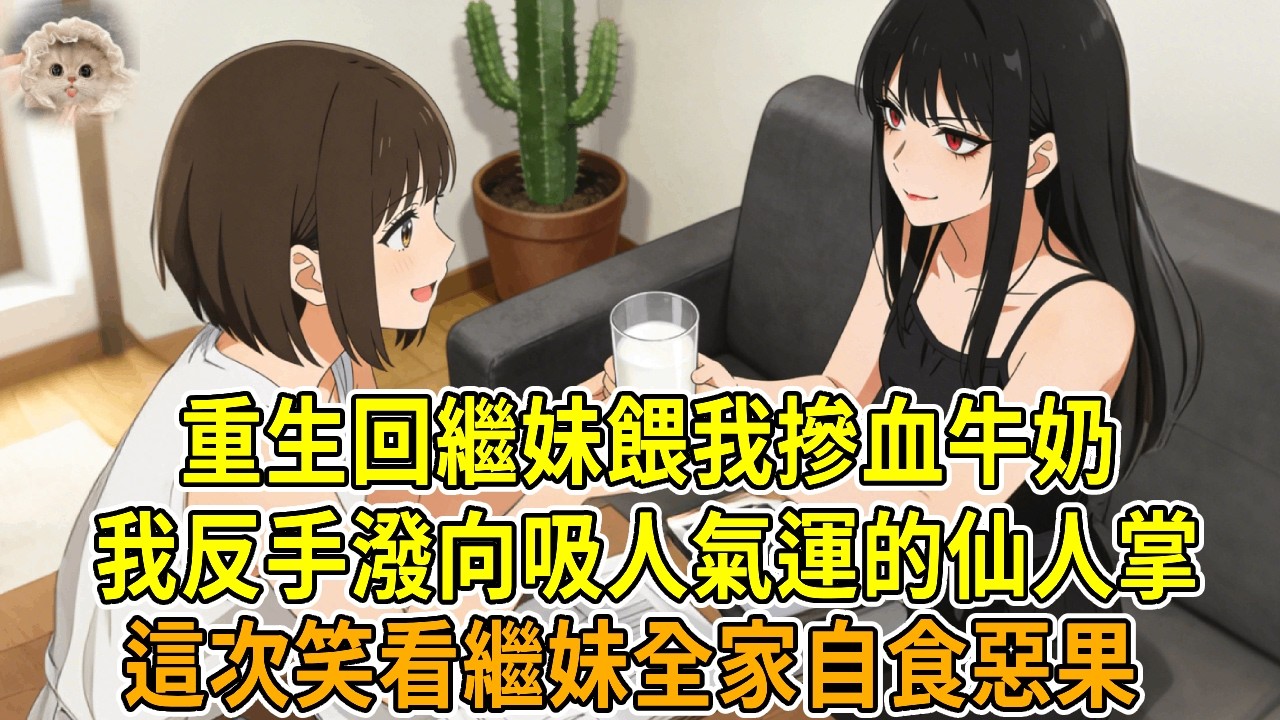 上一世，繼妹在牛奶裏摻血騙我喝下，想偷走我的美貌。她頂著我的臉成為超模，我卻因接受不了又肥又醜慘死車下。重生歸來，我接過她遞來的牛奶，冷笑一聲，反手潑向繼母那盆吸人運道的仙人掌。