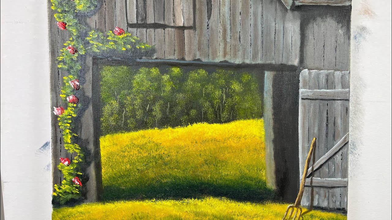 ￼ How to paint a barn-demo-For beginner and intermediate artists￼