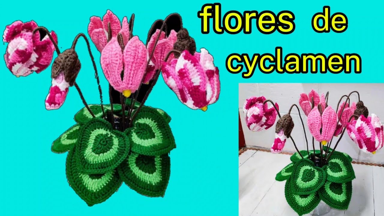 Como realizar la flor de cyclamen a CROCHET/tutorial completo 🥀🧶