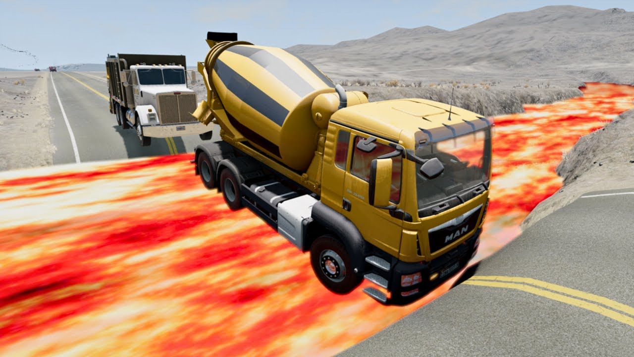 Mobil  Vs Jalan Buntu Lava Mobil Rusak Hancur Terguling#18 Beamng.Drive Games Simulator