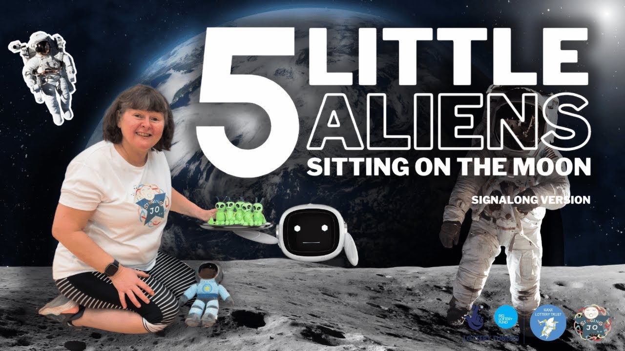 Five Little Aliens Sitting On the Moon | Signalong | Singing Jo & Co | Songs for Infants