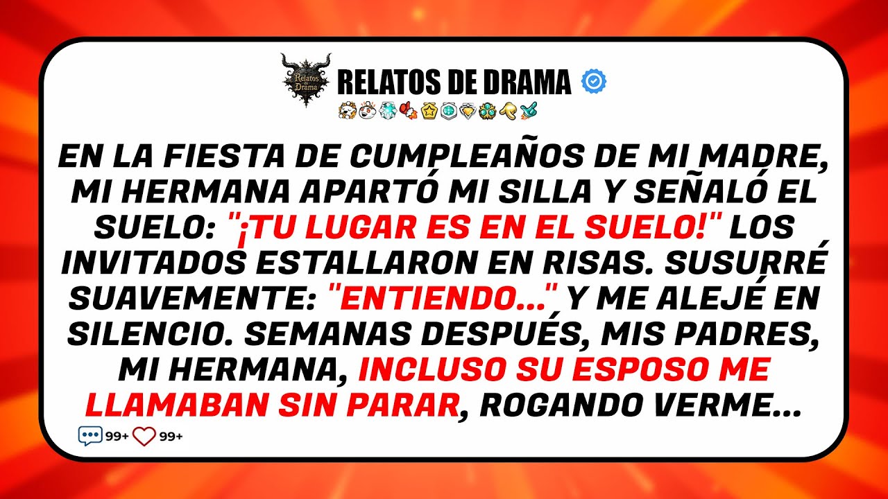 En la cena familiar, mi hermana se burló y dijo: 