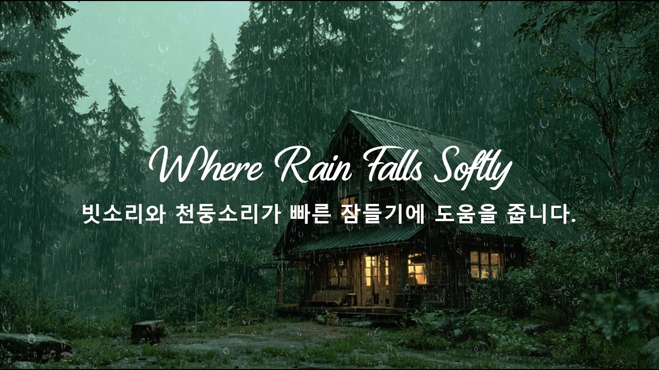 5분 만에 잠들 수 있어요 - 상쾌한 빗소리와 천둥소리가 숙면을 도와줍니다.