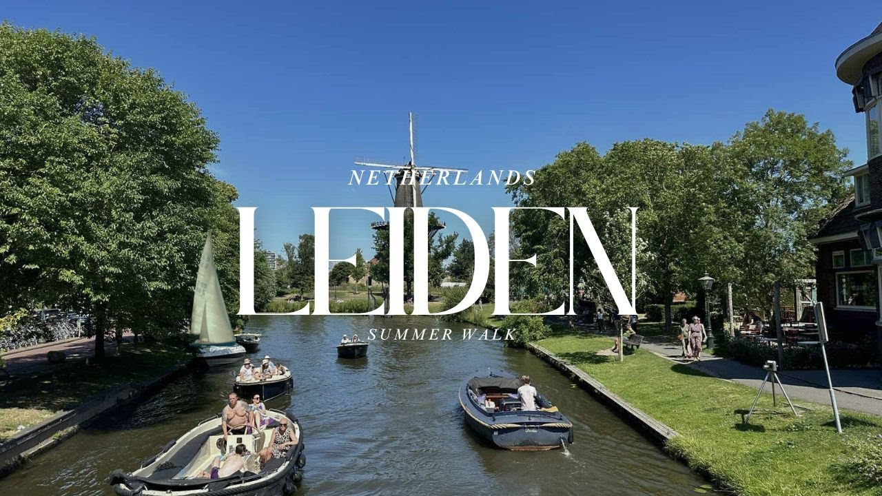 🎥 Silent Walk in Leiden, Netherlands | From City Center to Train Station 🚶&zwj;♂️🇳🇱 | 4K Walking Tour