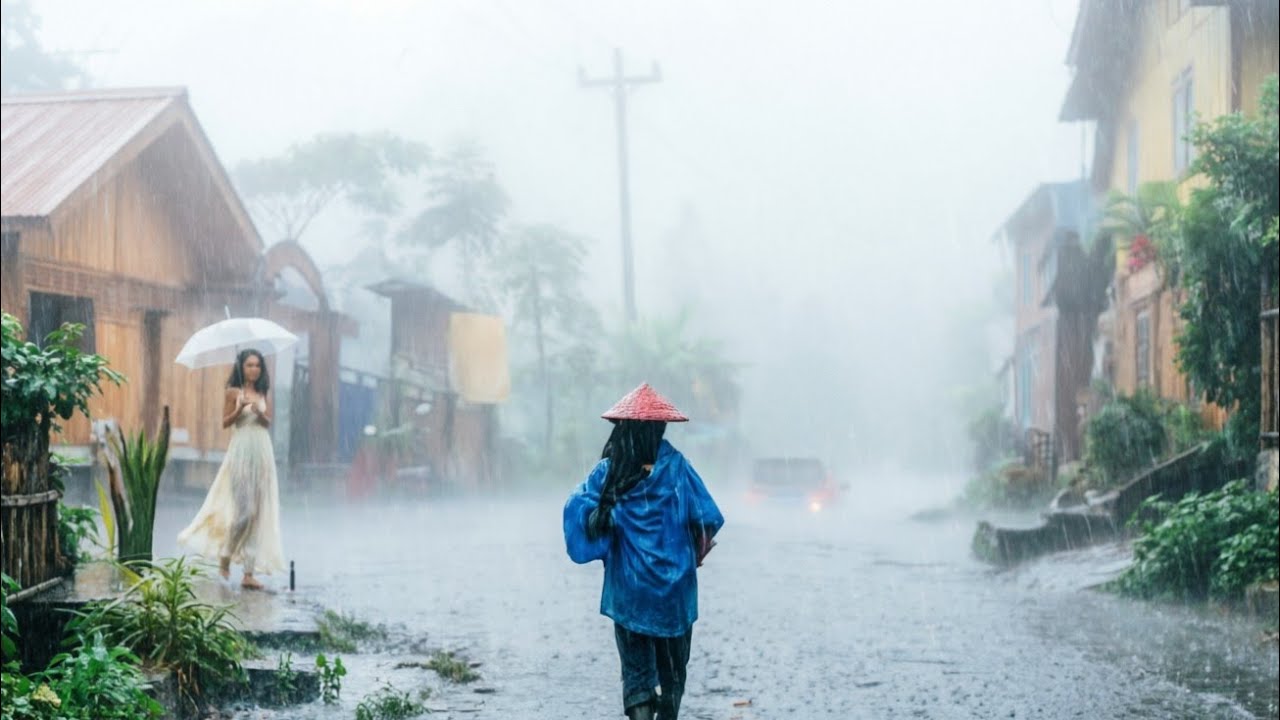⛈️ Walking in Extreme Rain & Thunderstorm in Suburbs Java Indonesia | Real Storm ⛈️ | The Rainman