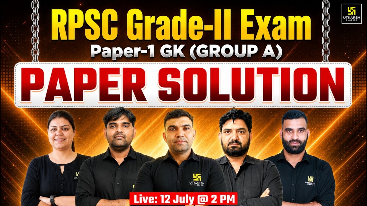 RPSC 2nd Grade Paper-1 | GK Group A Complete Paper Solution & Answer Key | RPSC 2nd Exam 2026