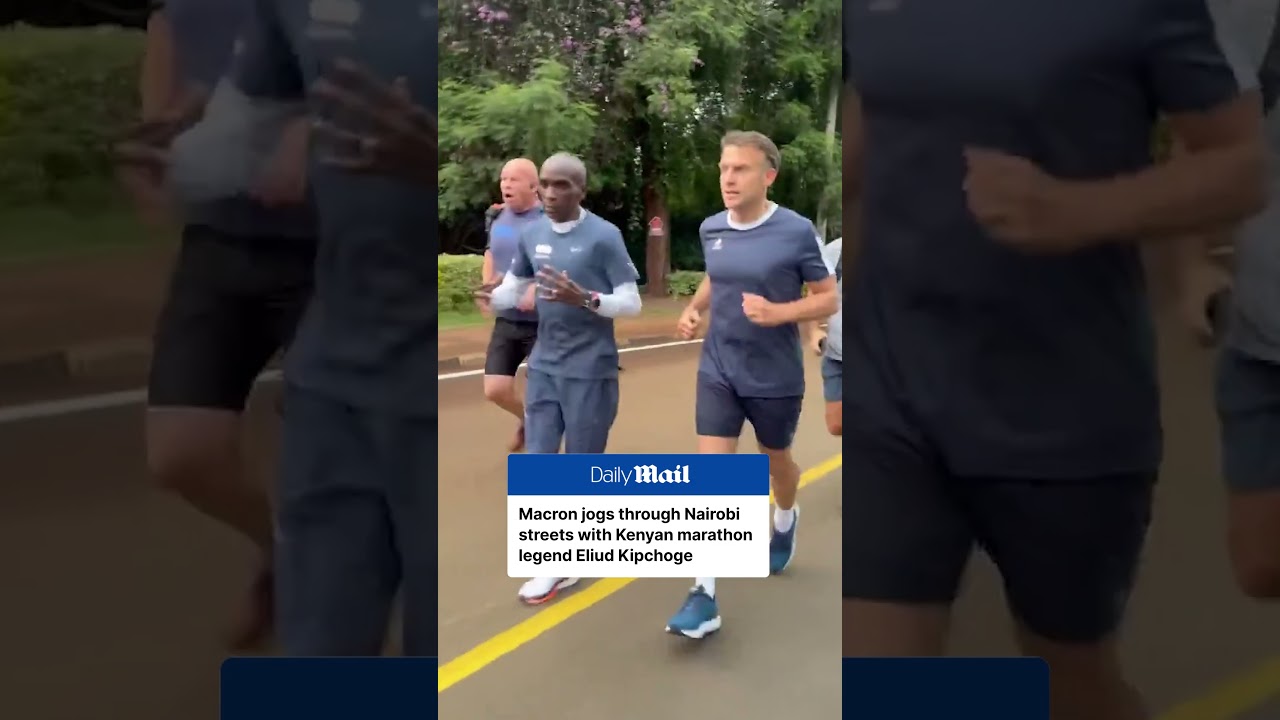 Macron hits Nairobi streets for morning run with Kipchoge