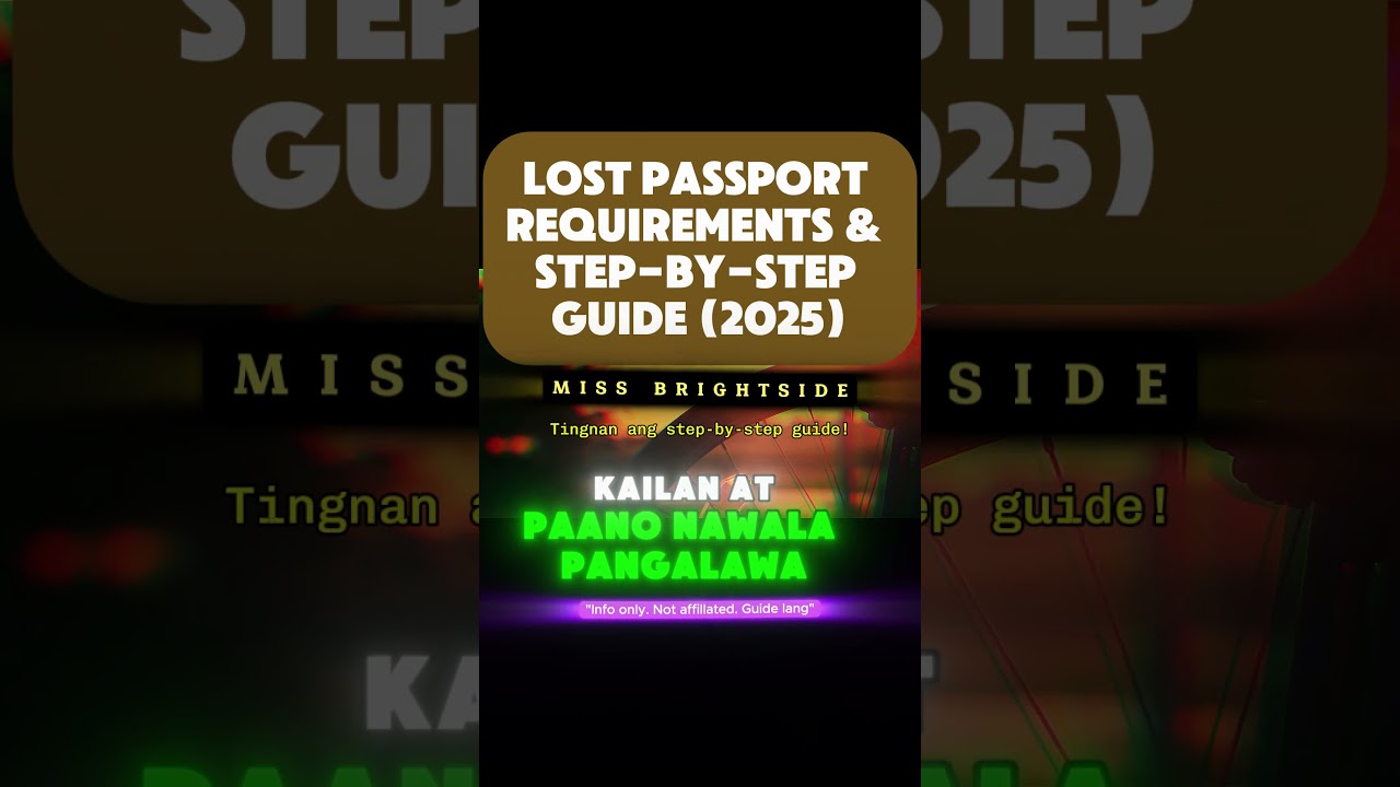Lost Passport?  Ito ang updated process for 2025. #LostPassport #DFATips #PhilippinePassport