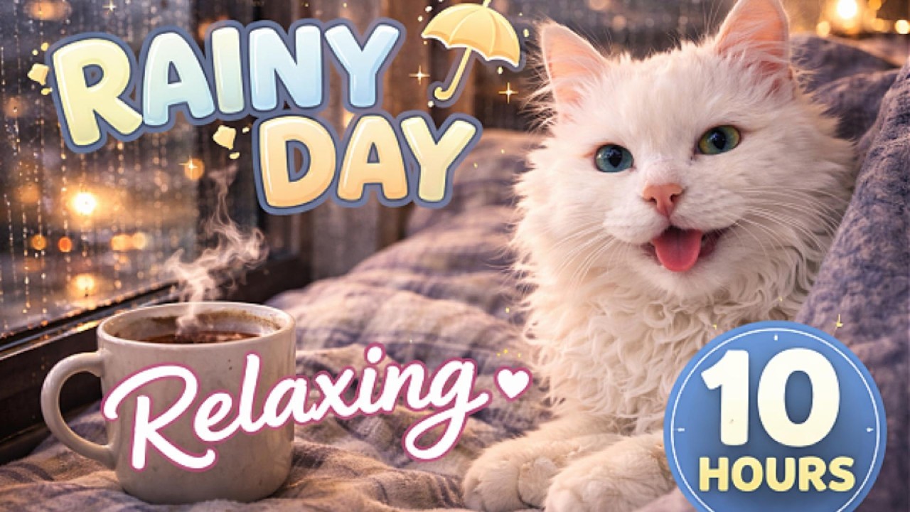Cozy Rain & Cat Purring 🐾 10 Hours | 깊은 수면을 위한 빗소리 & 골골송 힐링 음악