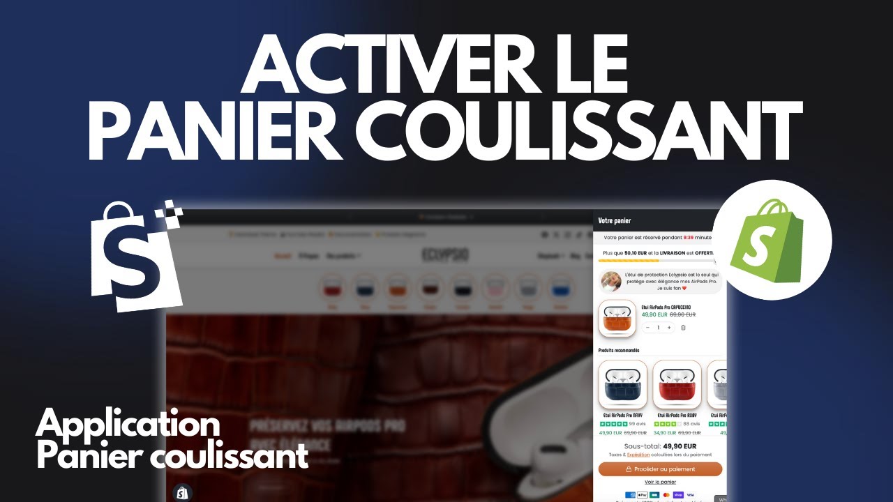 Activer le Panier Coulissant sur Shopify (Tuto SHOPIWEB PREMIUM)