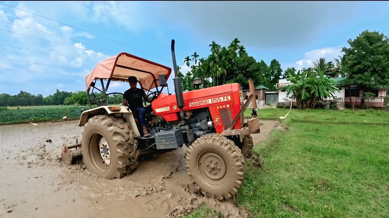 2wd Swaraj 855 FE Tractor Working Mud Farming With Rotavator | Swaraj Tractor | Rafiktractorwala