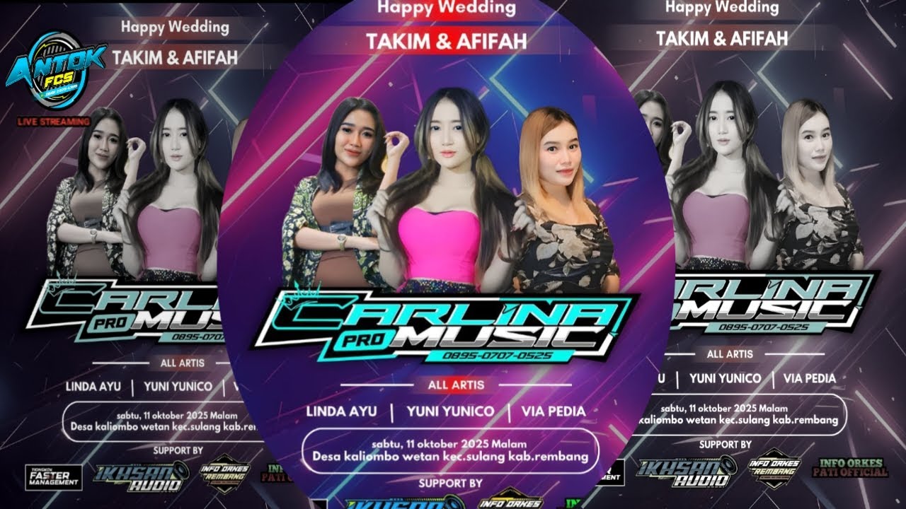LIVE,,,CARLINA MUSIC || PERNIKAHAN TAKIM & AFI || KALIOMBO 11 OKTOBER 2025