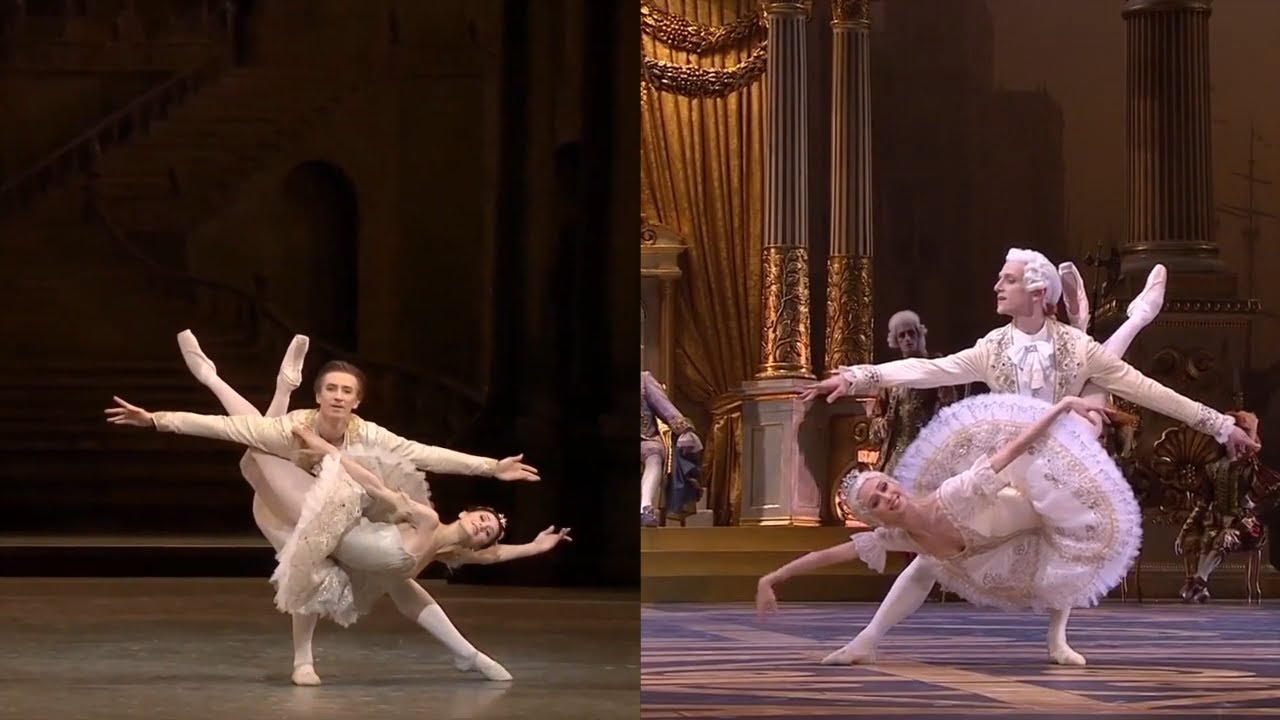 Sleeping Beauty Pas de Deux Act. 3: Nunez - Muntagirov / Zakharova - Hallberg (Split Screen)