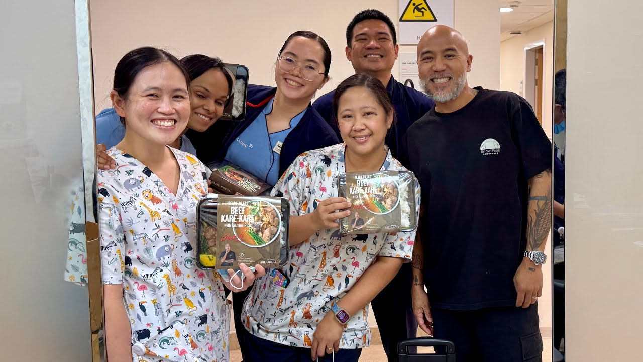 Feeding the best nurses in the world. Thank you for taking good care of our baby