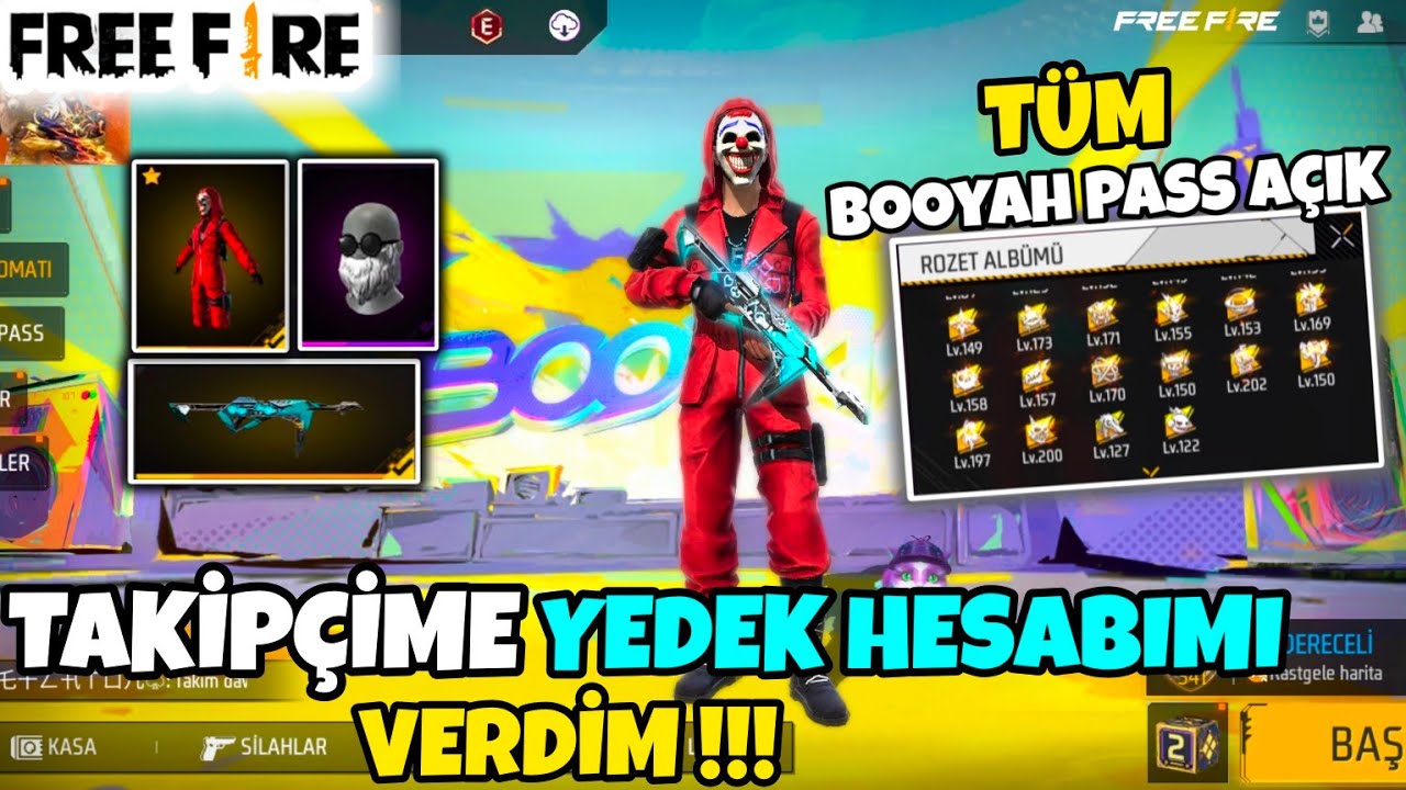 BOT HESABI OLAN TAKİPÇİME PRO HESABIMI VERDİM ! - TÜM BOOYAH PASS AÇIK EFSANE HESAP - FREE FİRE