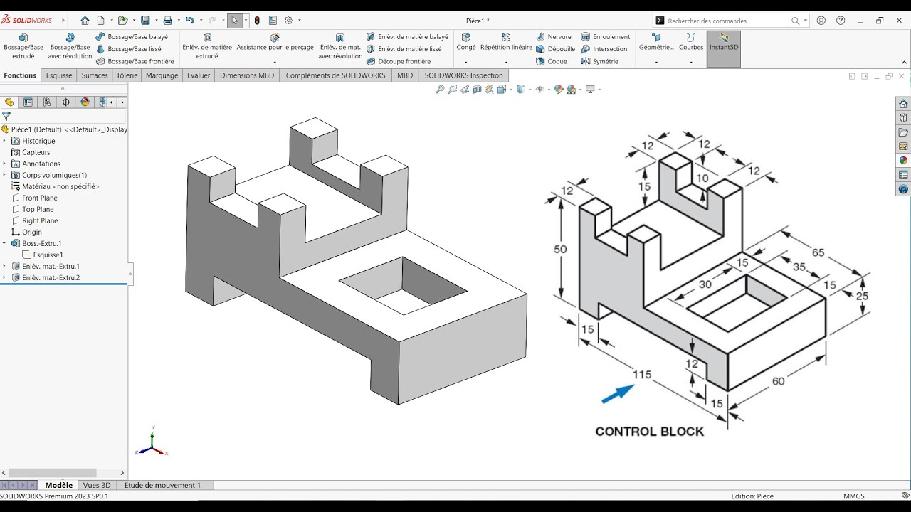 Tutoriel SolidWorks pour débutants - Exercice 01