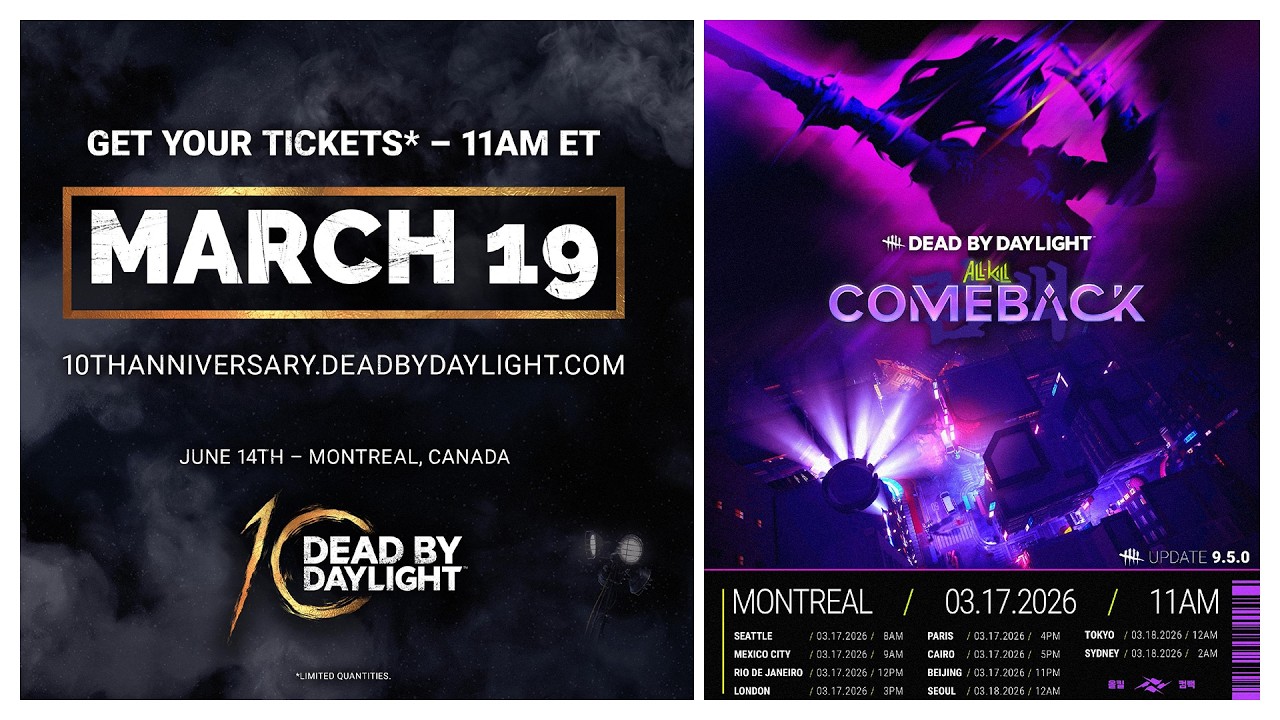 Билеты на мероприятие, посвященное 10-летию Dead by Daylight! Расписание выхода всех релизов ALL-...