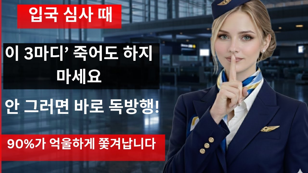 출입국 심사에서이 세 단어는 절대 말하지 마세요말하면 바로 독방 수감됩니다90%가 억울하게 추방당합니다  #ImmigrationWarning, #AirportAlert