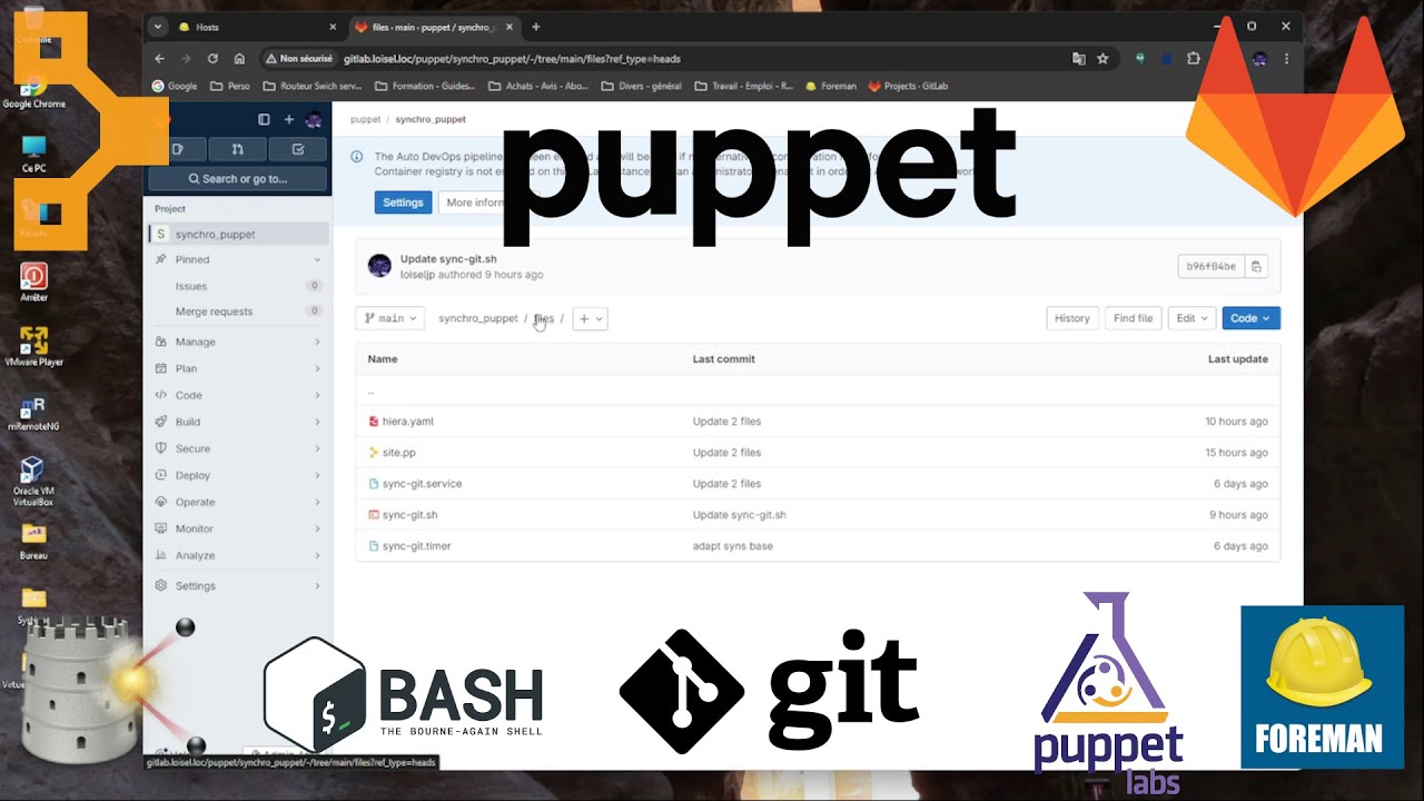 G&eacute;rer PuppetServer avec Git: Synchronisation des environnements et modules via GitLab/GitHub