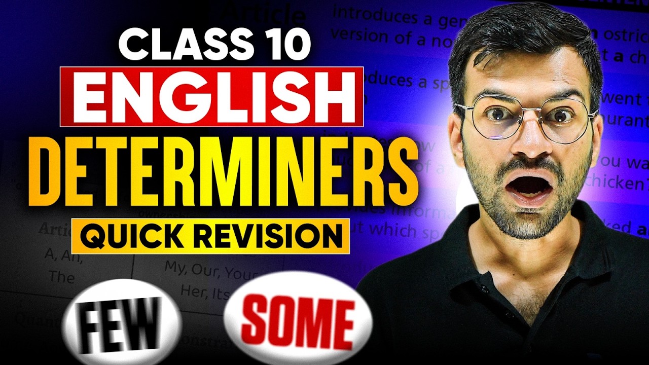 Complete DETERMINERS in 1 Video🔥 |Class 10 English Grammar |Determiners Most Important Ques Revision