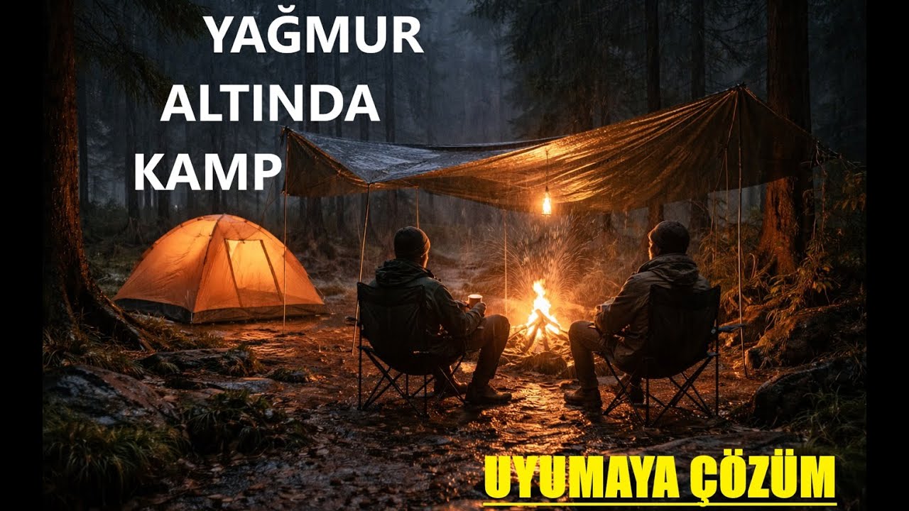 🌙Yağmur Altında Kamp ⛺🔥 | Derin Uyku ve Huzur Veren Yağmur Sesi😴