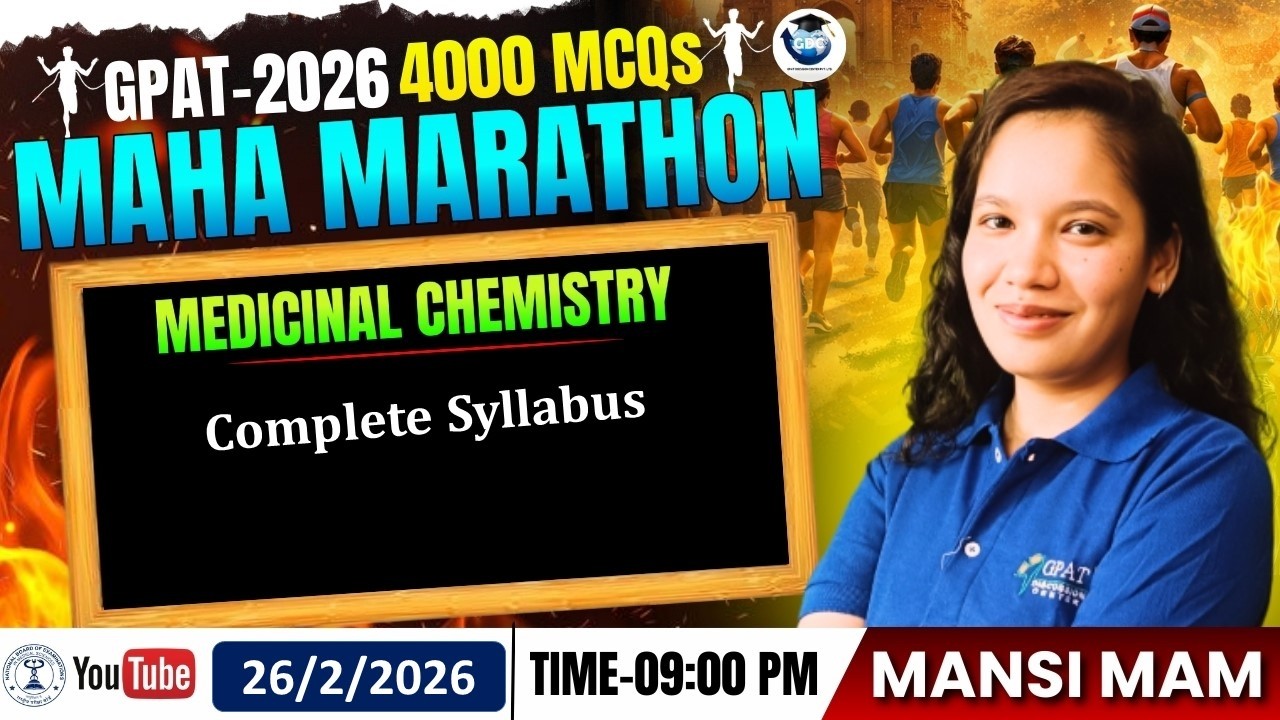GPAT-2026 | 4000 MCQs MAHA MARATHON | CLASS-65 | Medicinal Chemistry- Complete Syllabus