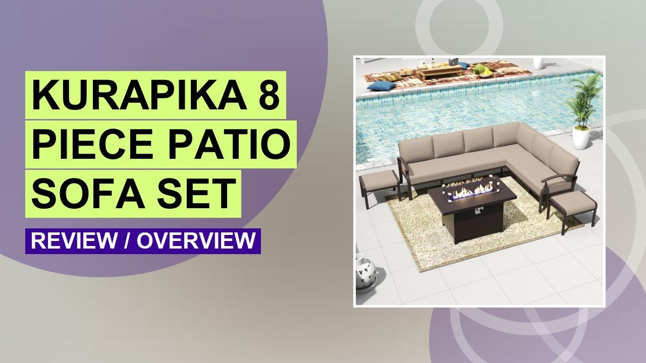 Kurapika Patio Furniture Set Review: Modern 8-Piece Outdoor Sectional with Fire Pit