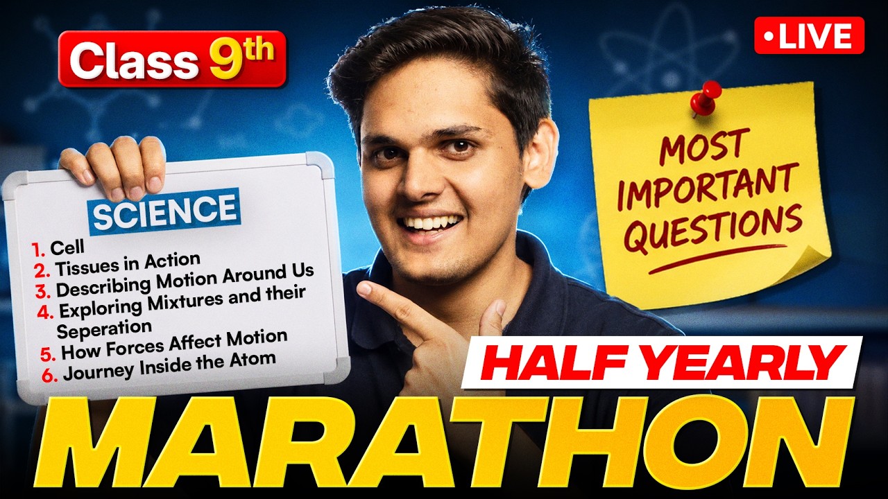 Class 9th Science Half Yearly Marathon🔥| Complete Revision+Most Important Questions | Prashant Kirad