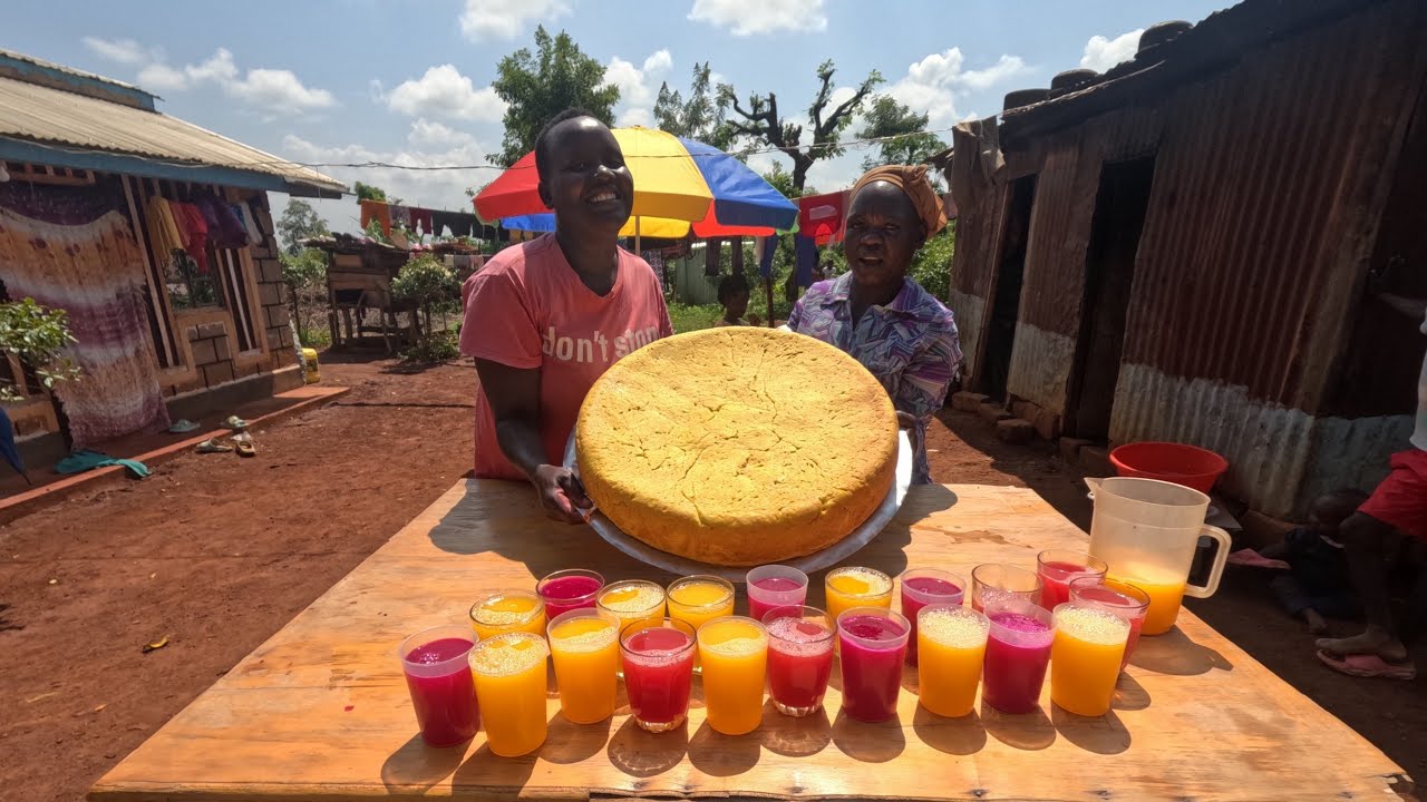 Healthy juice from fresh fruits 🍓+baking giant butternut cake for kids 