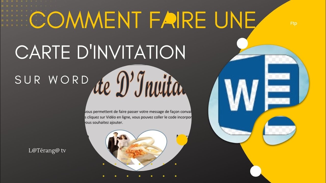 comment faire une carte d'invitation sur Word