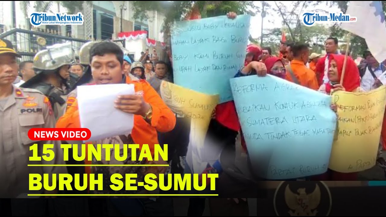 Seratusan Buruh Se Sumut Gelar Aksi Unjuk Rasa di DPRD, Berikut 15  Tuntutannya