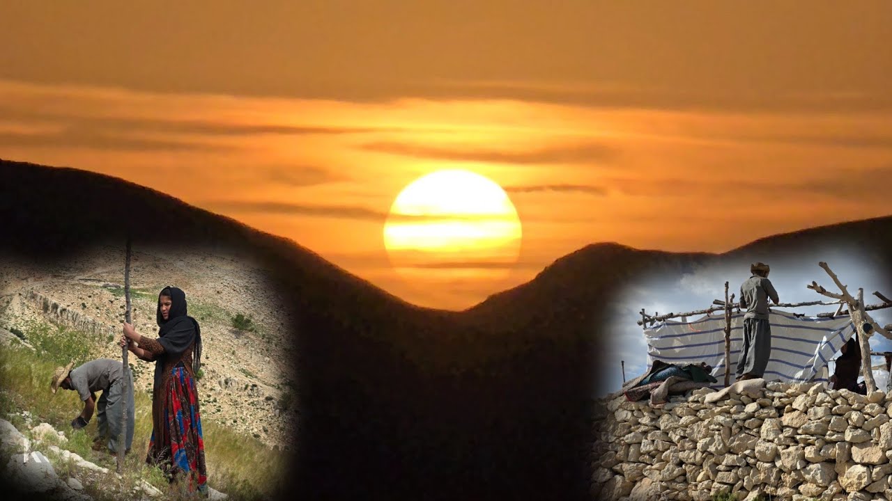 Harsh nomadic life in the mountains | Traditional nomadic construction in nature