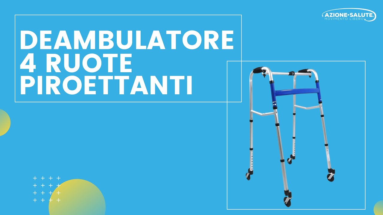 Deambulatore Pieghevole con 4 Ruote Piroettanti: Altezza Regolabile e massima comodit&agrave; di movimento