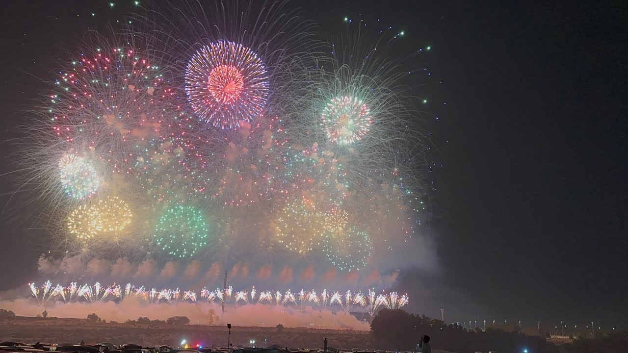 New Year 2025 World Record Fireworks, Sheikh Zayed Festival Al Wathba, Abu Dhabi, UAE