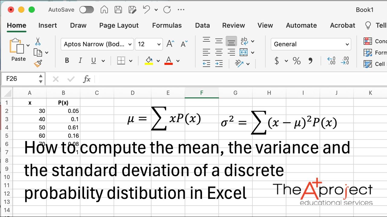 Дискретное распределение вероятностей в Excel