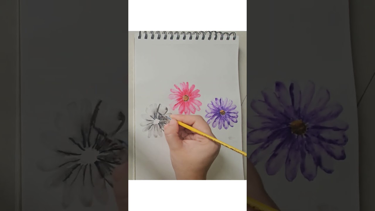 Delicate strokes, vibrant blooms🌸 #art #painting #shorts #drawing #trending #youtubeshorts #viral