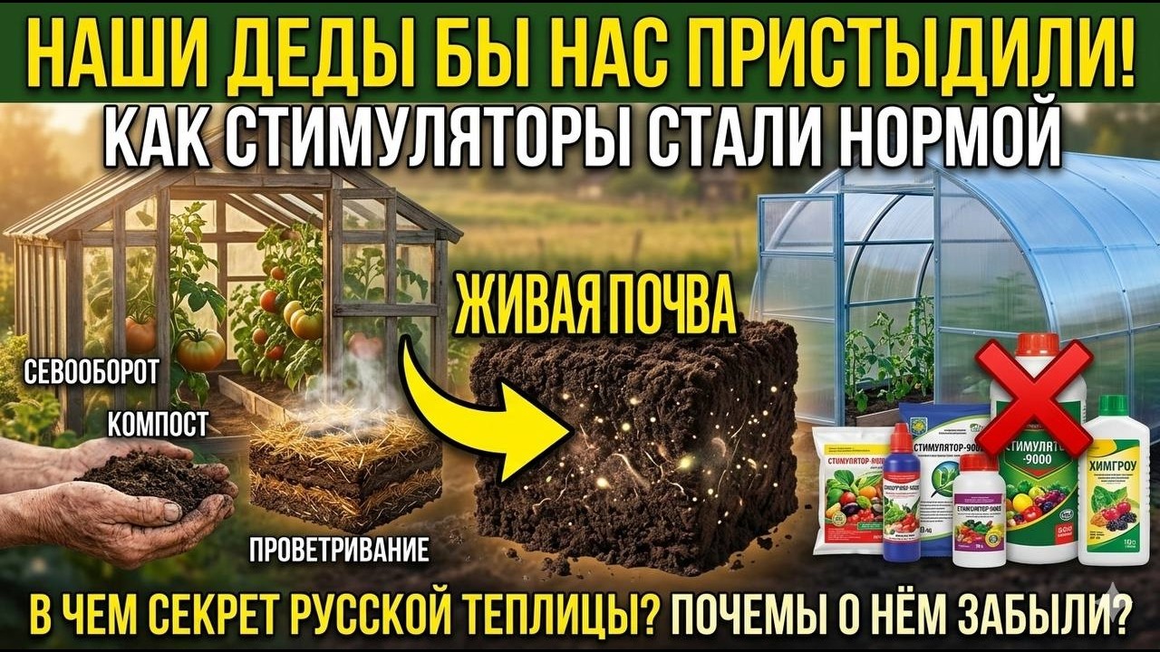 ПОЧЕМУ РАНЬШЕ всё росло БЕЗ ХИМИИ? СЕКРЕТ старых теплиц!