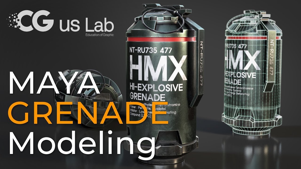 마야 3D 모델링 수류탄 하드서페이스 튜토리얼 [Maya Hardsurface Speed Modeling ]
