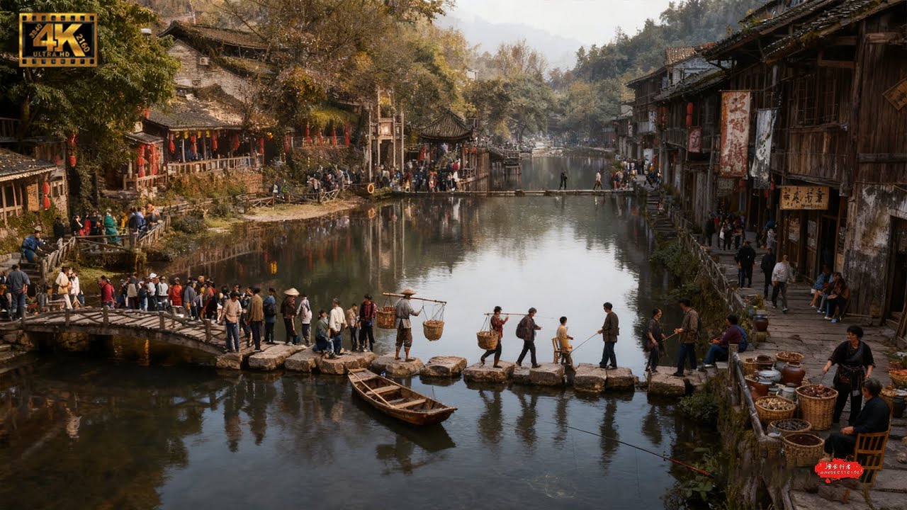 步行中国古镇，已有900年历史的柳江古镇，依山傍水风景美如画