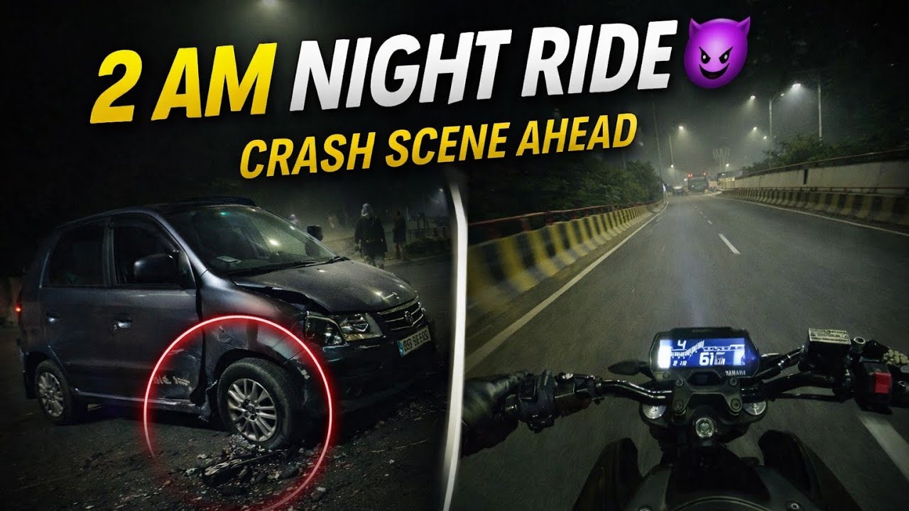 Live Accident 😰 | MT 15 Night Ride | Raw sound Of Yamaha MT-15 