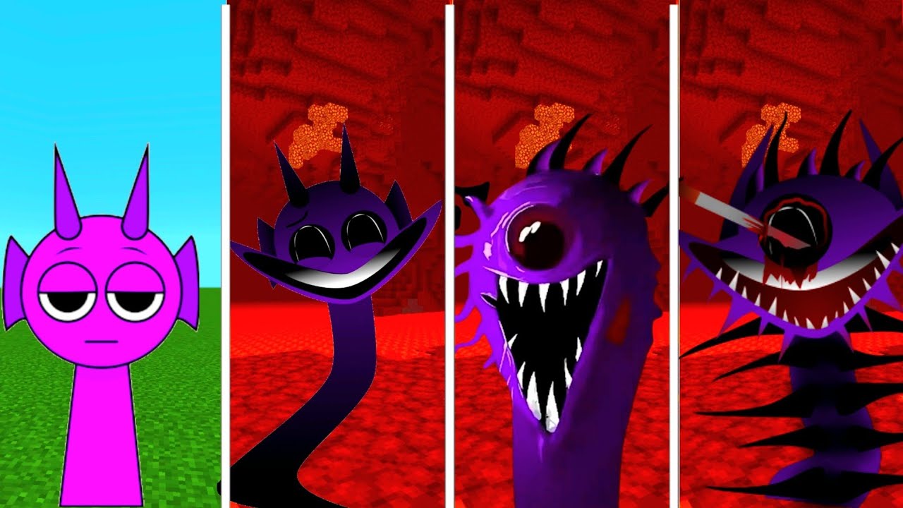 Sprunki PHASE 1 But All DURPLE Phases In Minecraft PE 
