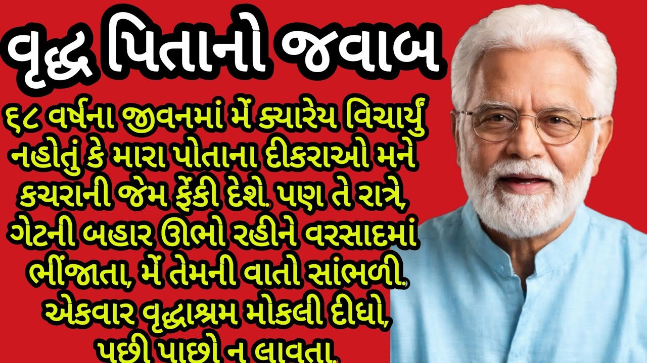 વૃદ્ધ પિતાનો જવાબ..|gujarati story| emotional story| heart touching story|