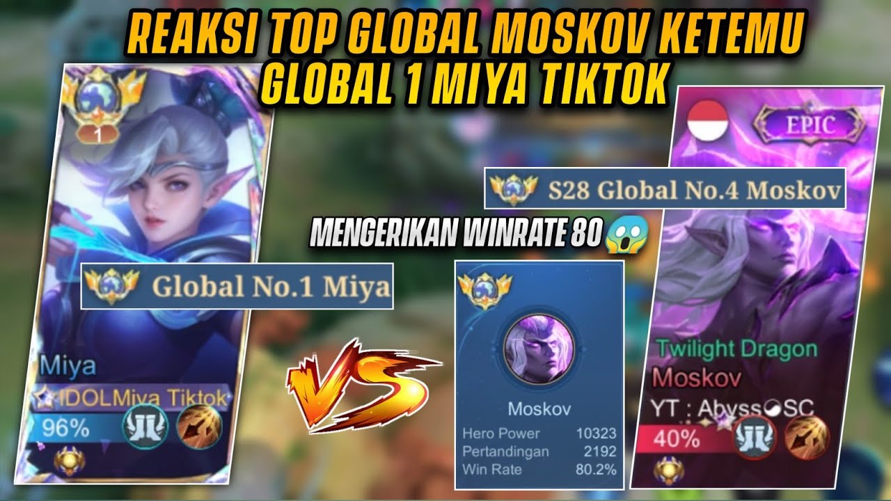 REAKSI TOP GLOBAL MOSKOV KETIKA KETEMU MIYA TIKTOK! KITA KASI DIA PAHAM! | TOP GLOBAL 1 MIYA - MLBB