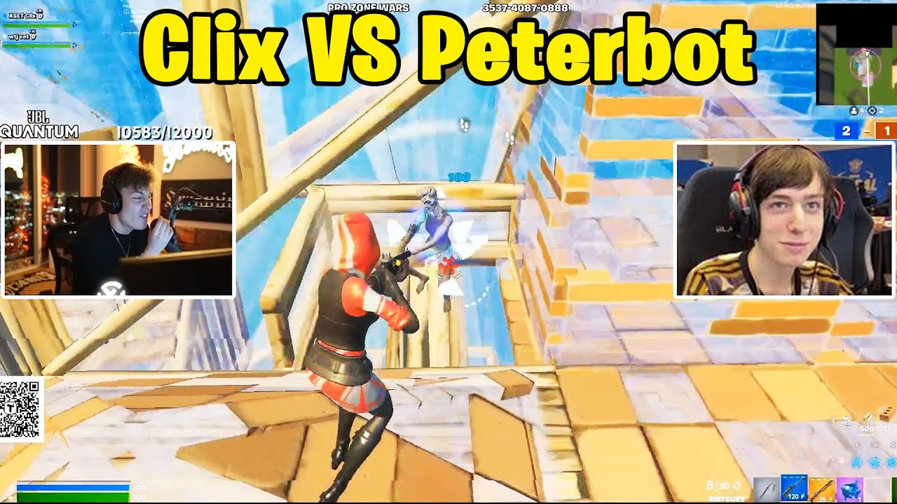 Clix VS Peterbot 2v2 TOXIC Fights!