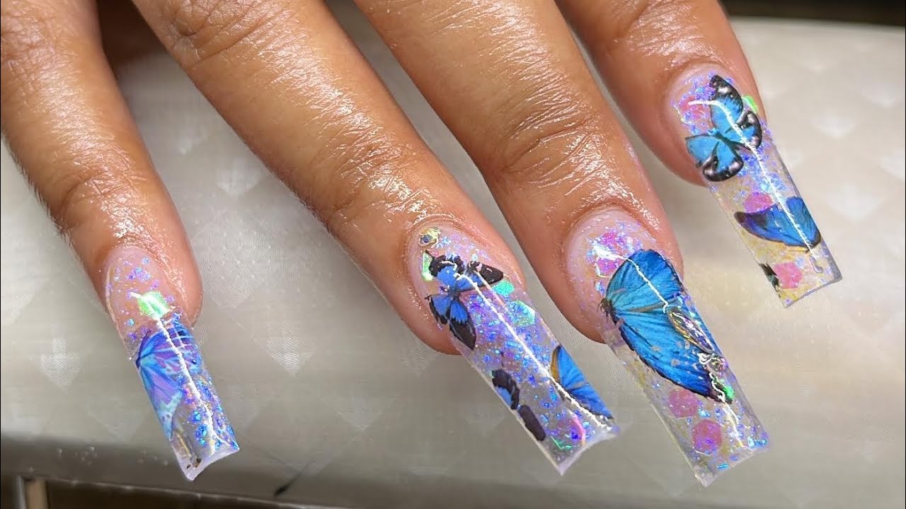 Acrylic Nail Tutorial | Freestyle Nails | Butterfly Nail Tutorial
