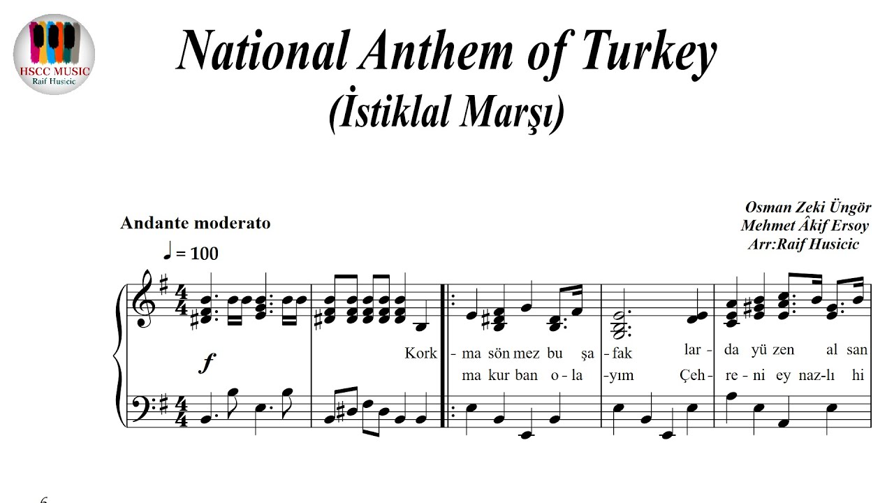 İstiklal Marşı, National Anthem of Turkey, Piyano notaları, Piyano eğitimi, Piyano dersi