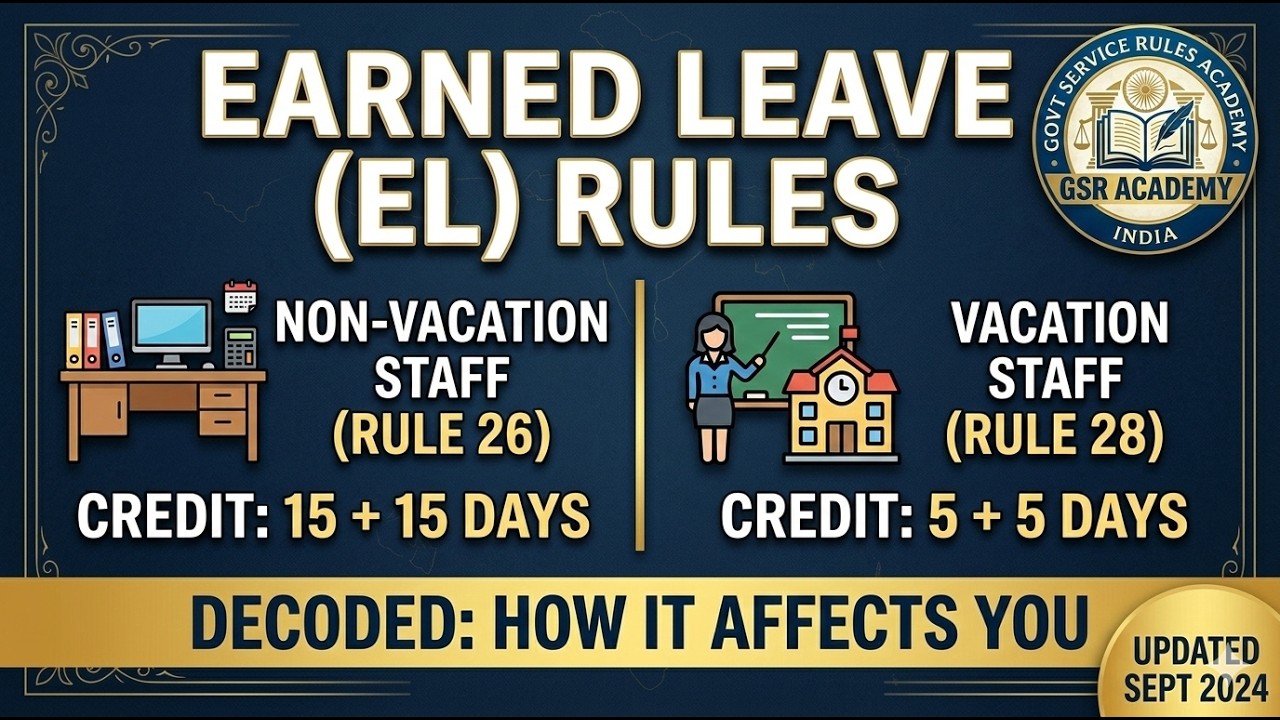 Earned Leave (EL) Rules Decoded | CCS Leave Rules 1972 (Updated 2024) | GSR Academy