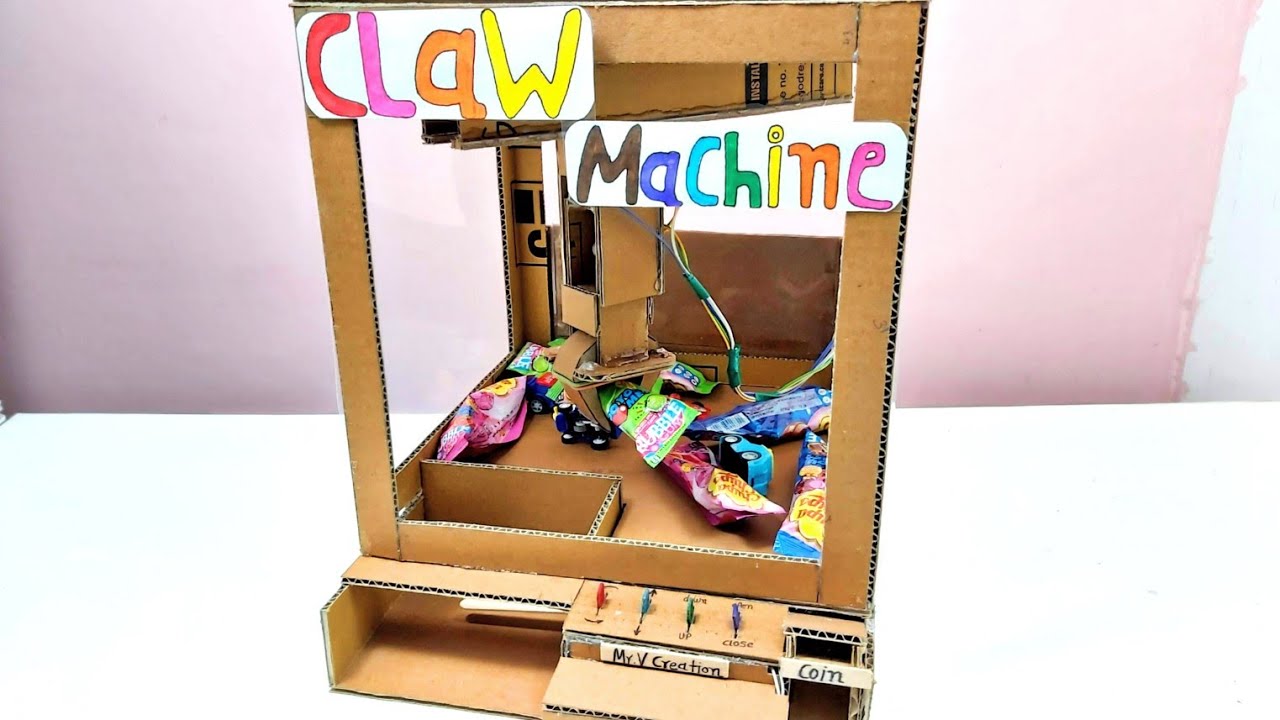 How to Make A Coin Operated Claw Machine | lollipop Candy & toys Claw Machine